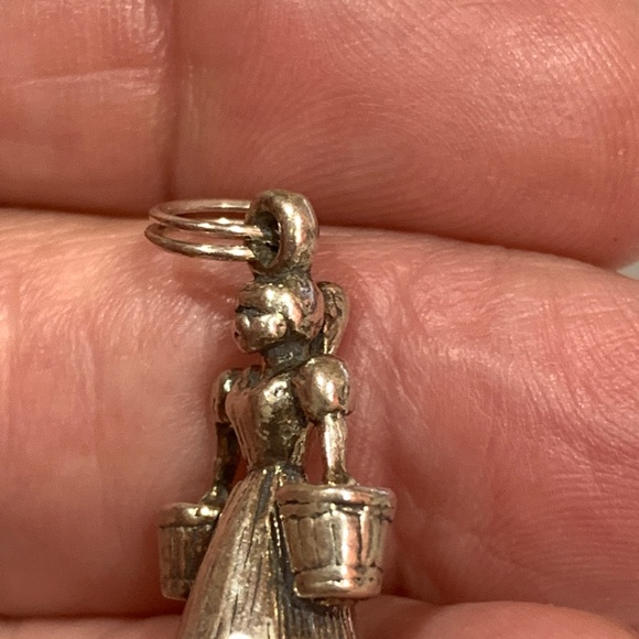 Partridge in a Pear Tree Maid Milking Sterling Silver Jewelry Charm #song - Picture 4 of 4